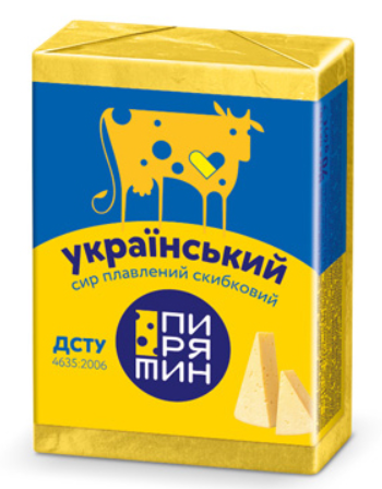 Сир Пирятин плавлений скибковий Український 45% жиру, 70г
